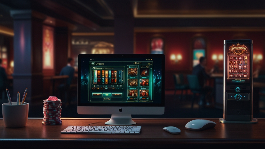 Téléphone et ordinateur montrant un formulaire de connexion casino